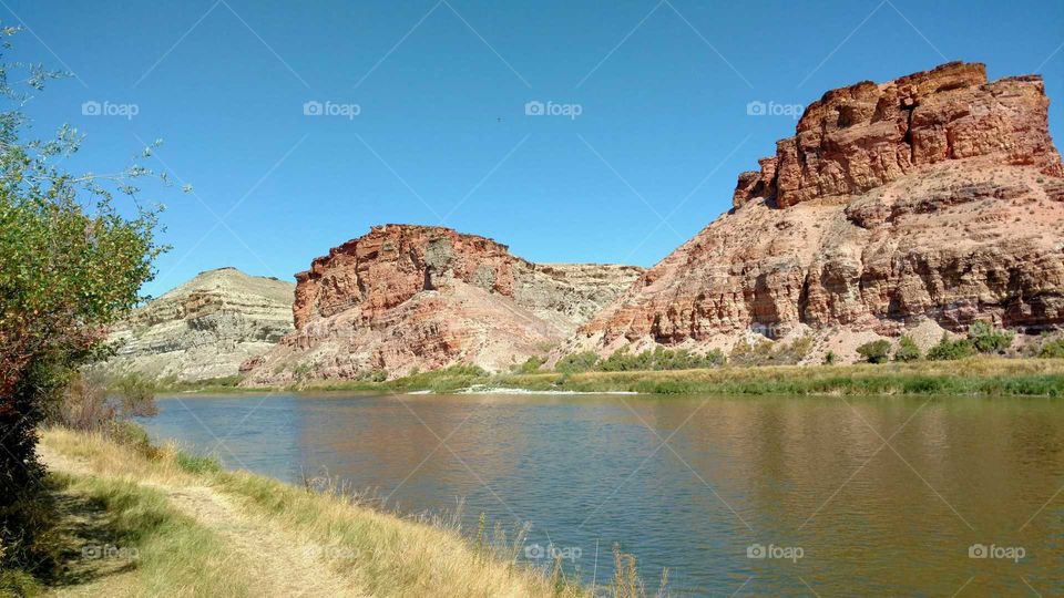 Red bluffs over Green River.