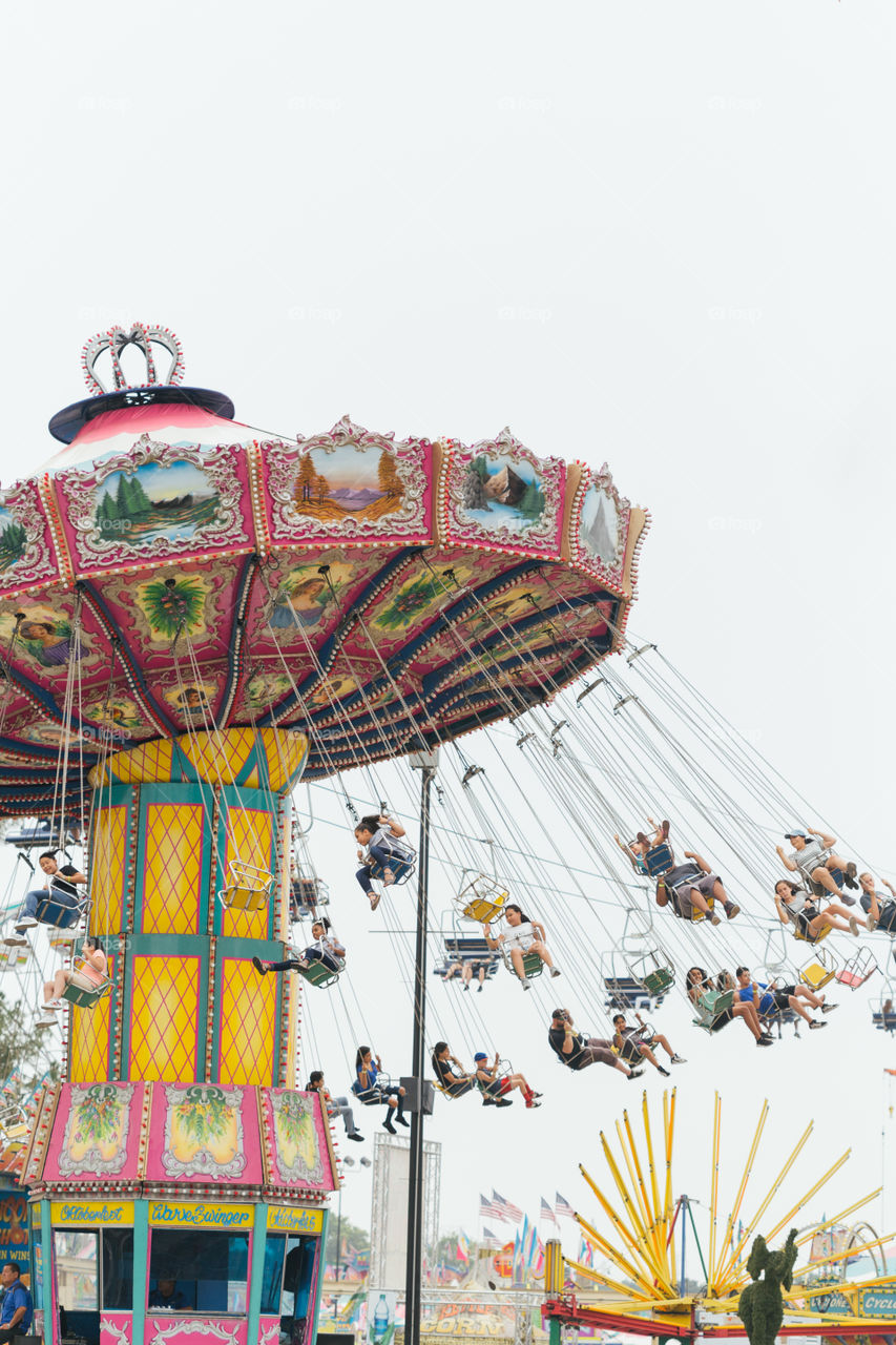 Carousel in action taking riders around