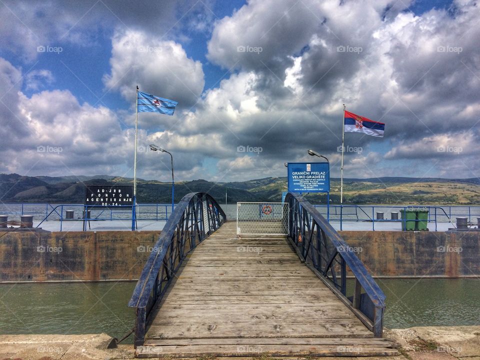 Serbia-Romania border on rive Danube...