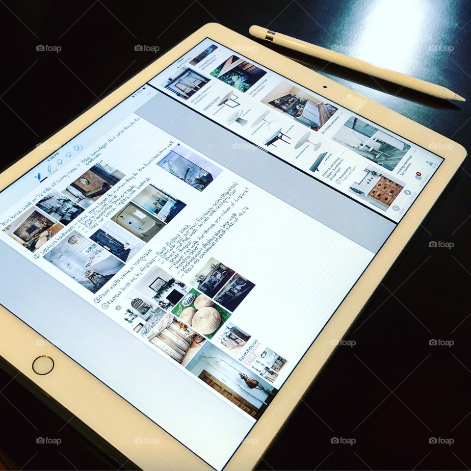 Planning interior design remodeling on iPad Pro 