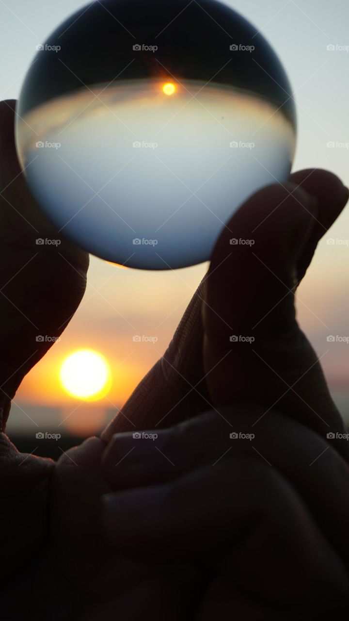 Sunset#crystalball#reflect