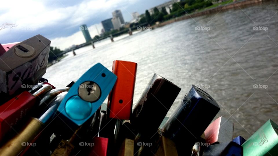 Locks by the river Main