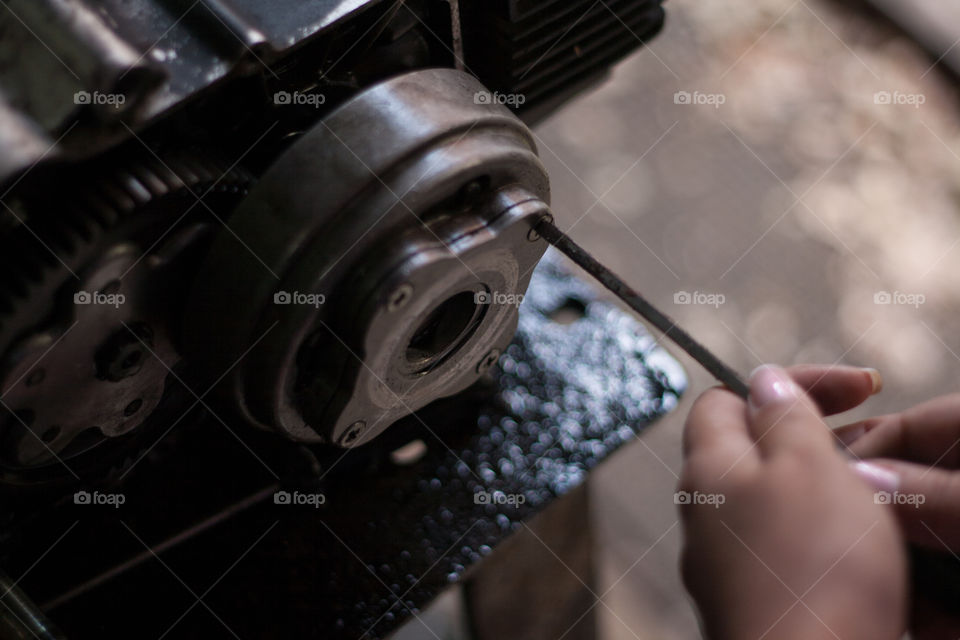 Working in the garage