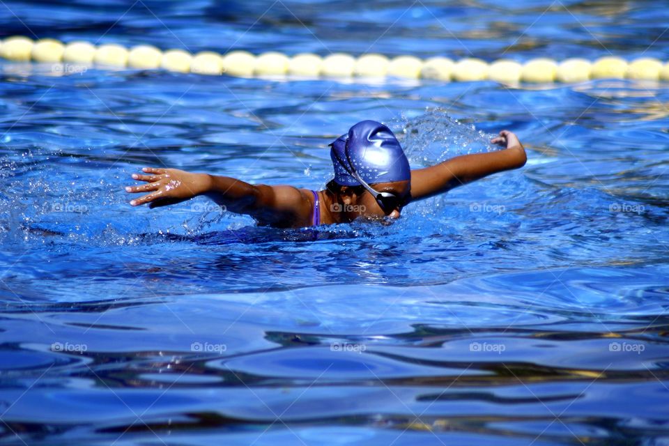 a swimmer in a swimming pool