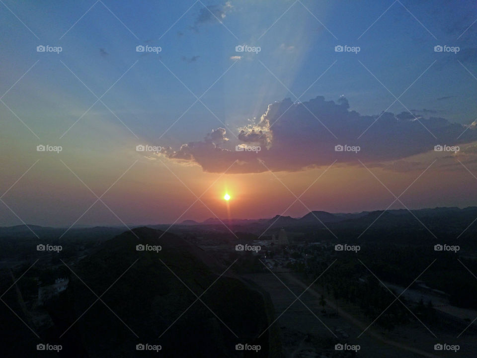 Taken from sunset point, Matanga hill - Virupaksha temple view