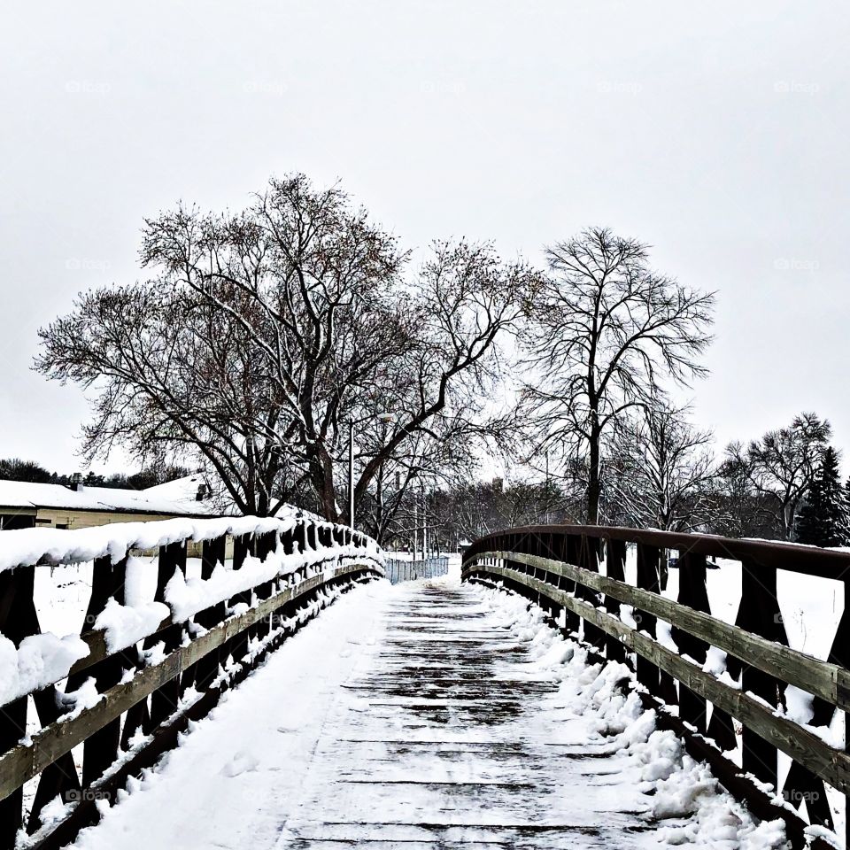 Snow covered bridge 