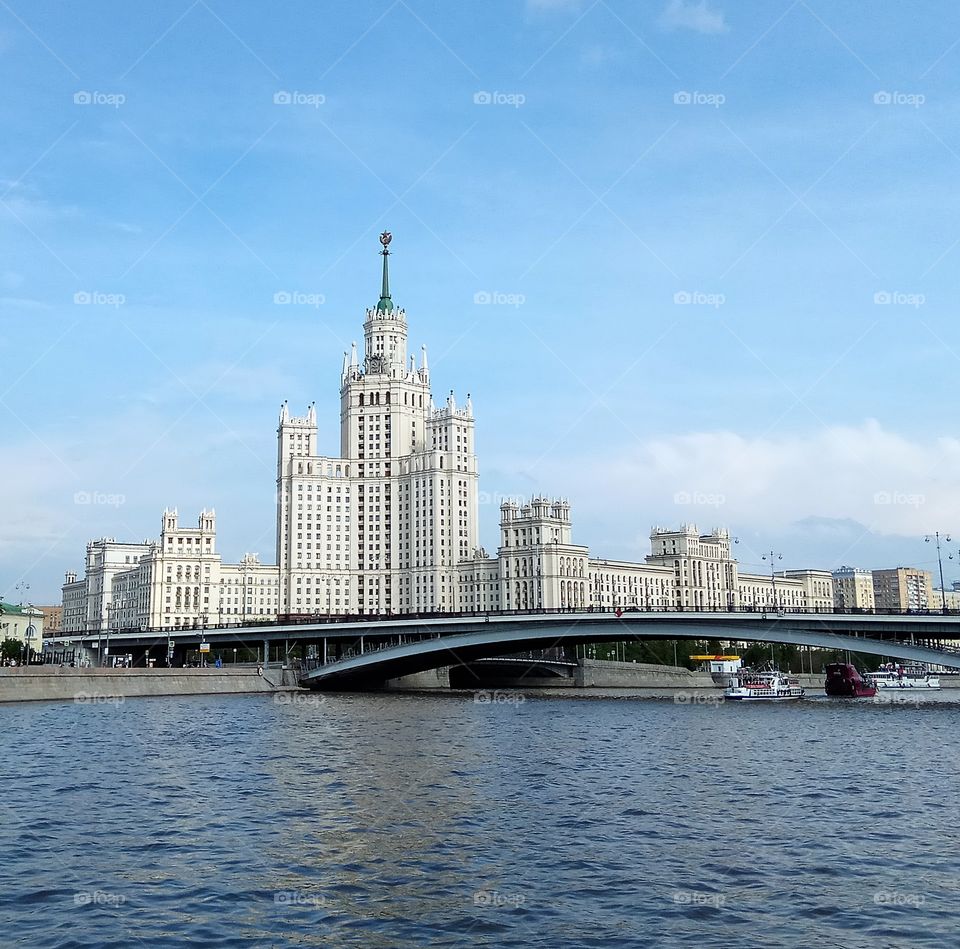 Moscow. Moscow river. house on Kotelnicheskaya embankment.