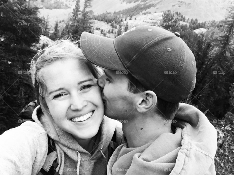 Hiking in the rain, we stopped for pictures.