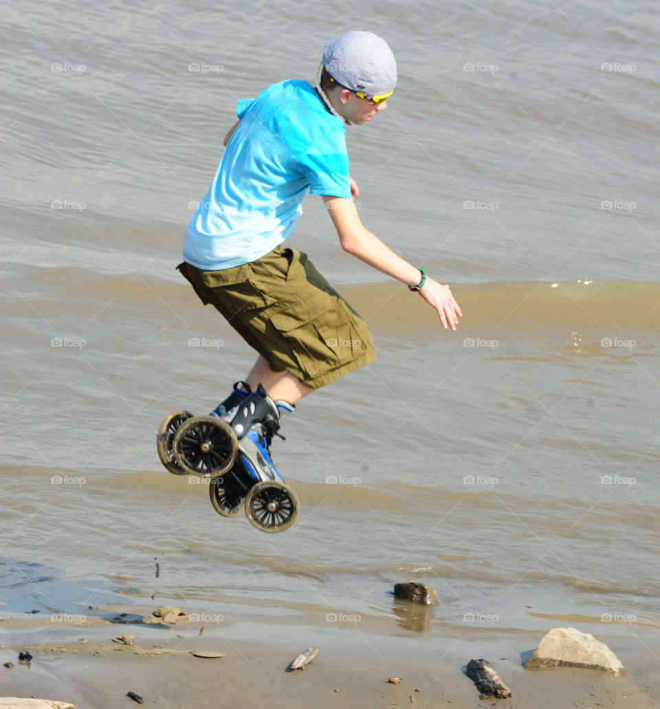 boy jump exercise fit by lightanddrawing