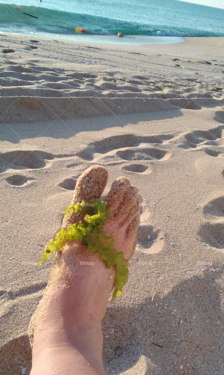 Foot at the beach