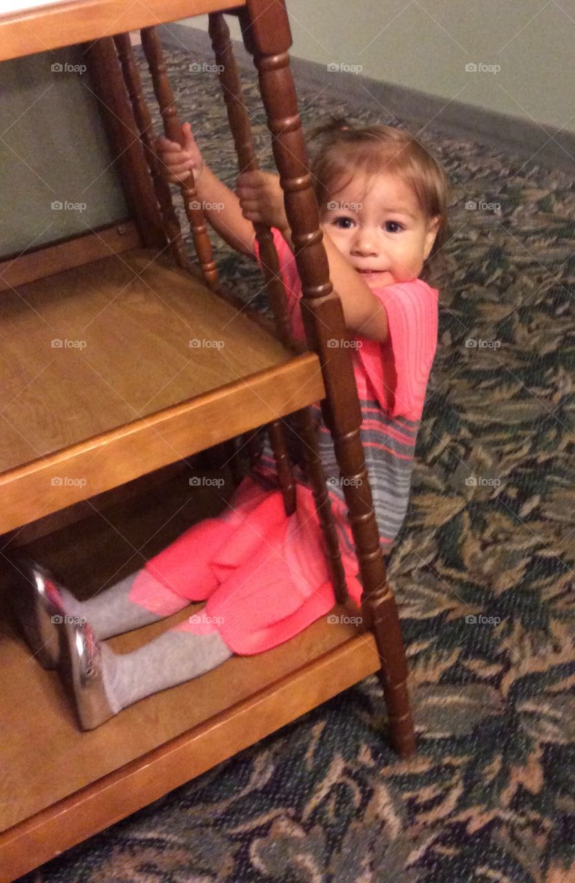 Baby girl stuck