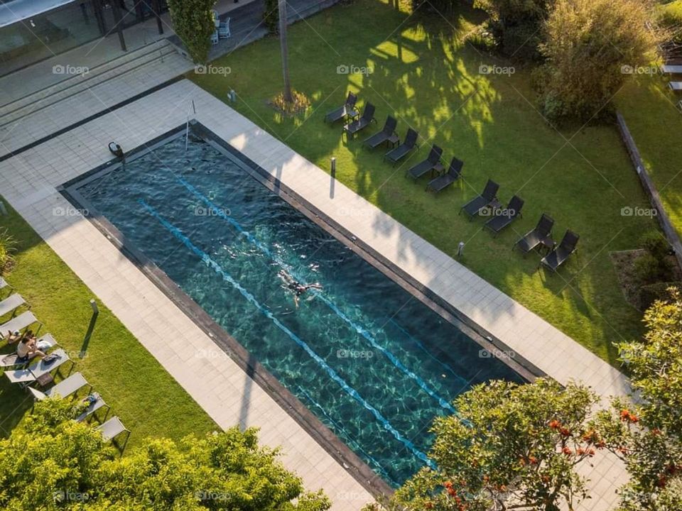 Enjoying summer swimming