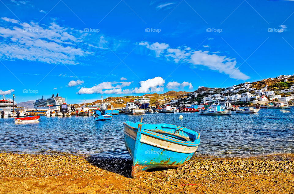 blue sand sea boat by danielmorman