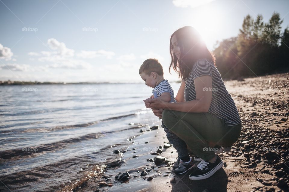 Family on the beach