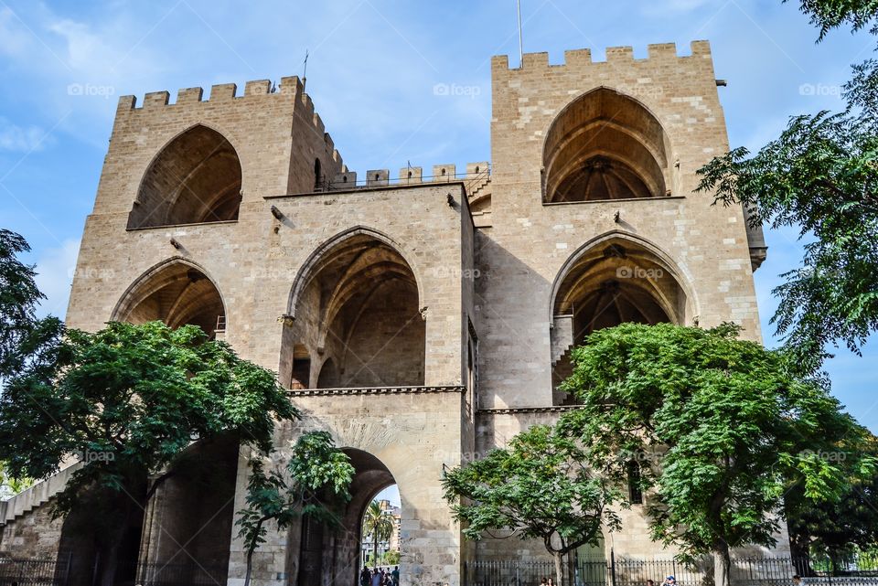 Torres de Serranos. Las Torres de Serranos, vista posterior (Valencia - Spain)