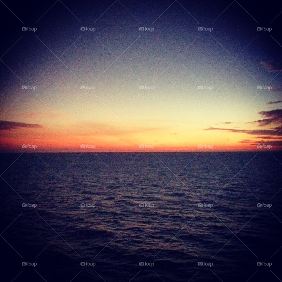 Sunset, Evening, Dawn, Sun, Sea