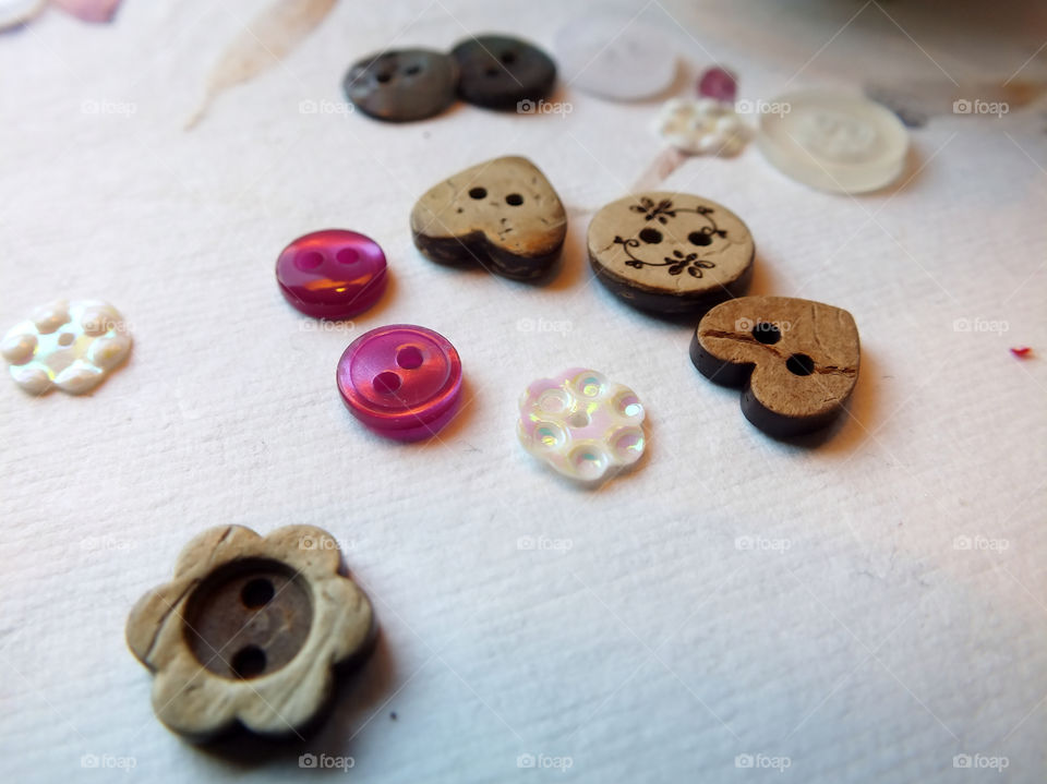 vintage paper wooden buttons by emmam