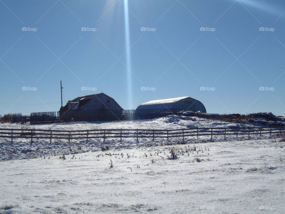 winter field sunlight farm by markworld