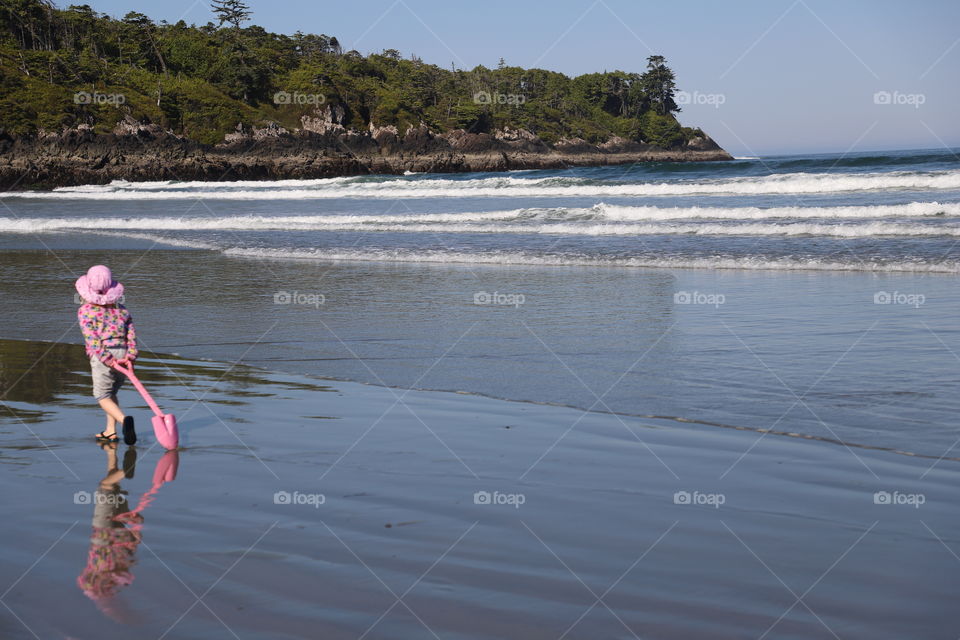 Wide beach during low tide