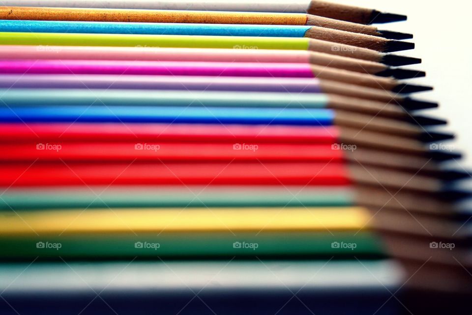 colorful sharpened pencils