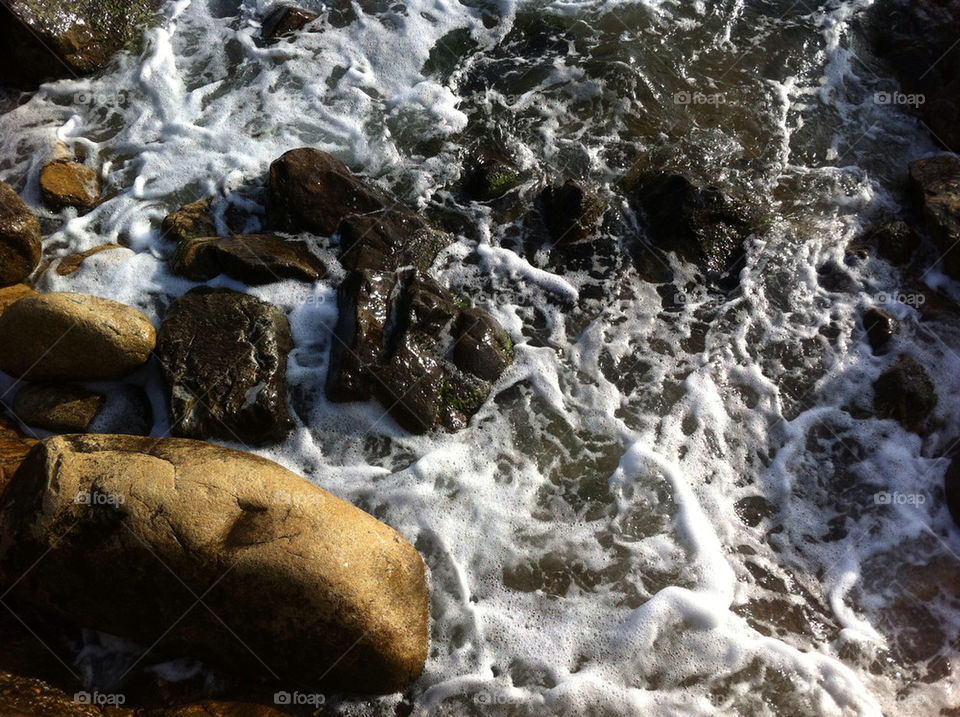 water sea rocks waves by mariobrandao