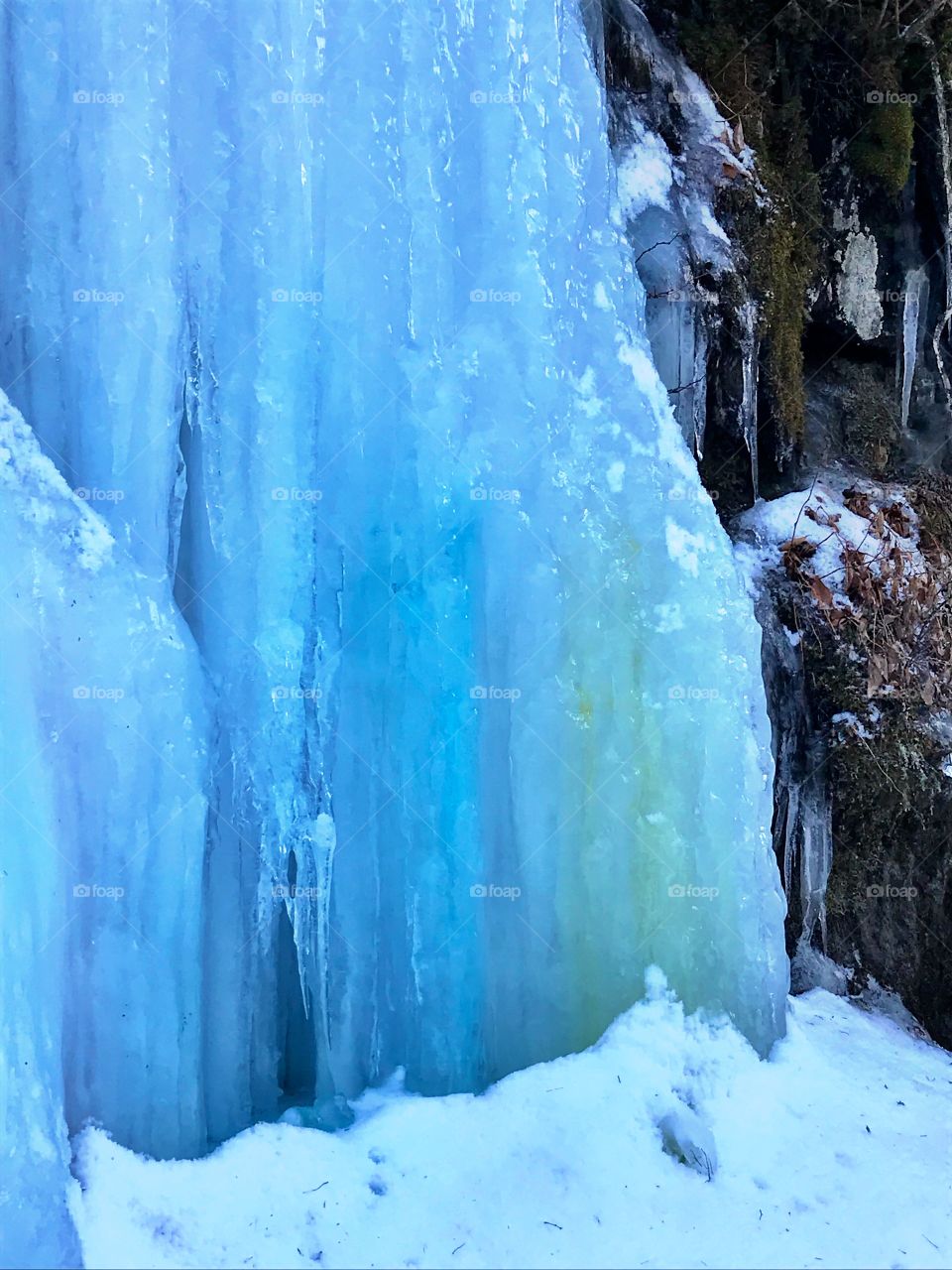 Colorful ice fall