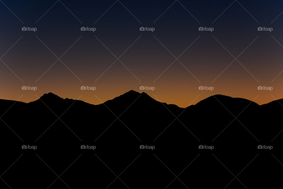 Early Dawn Over Mountainous Peak Horizon, Mossel Bay, South Africa
