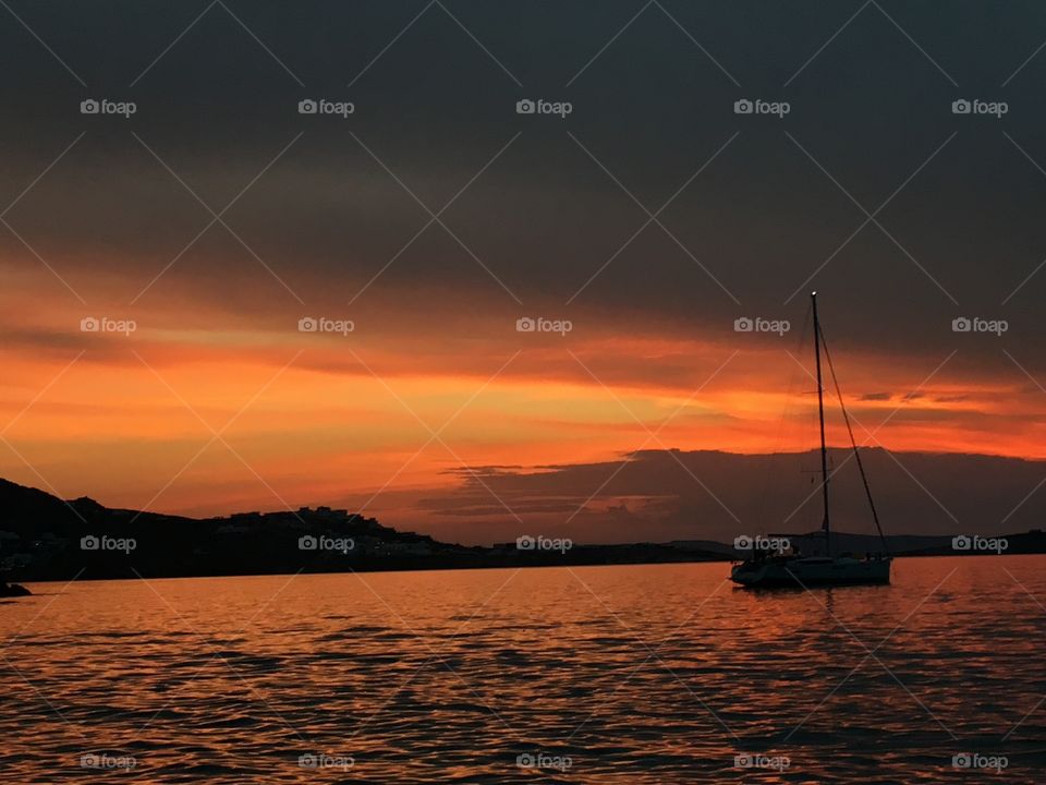 Sunset, Water, Dawn, No Person, Sea