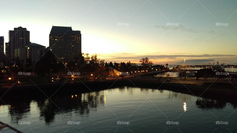 san Diego County morning harbor sun rise