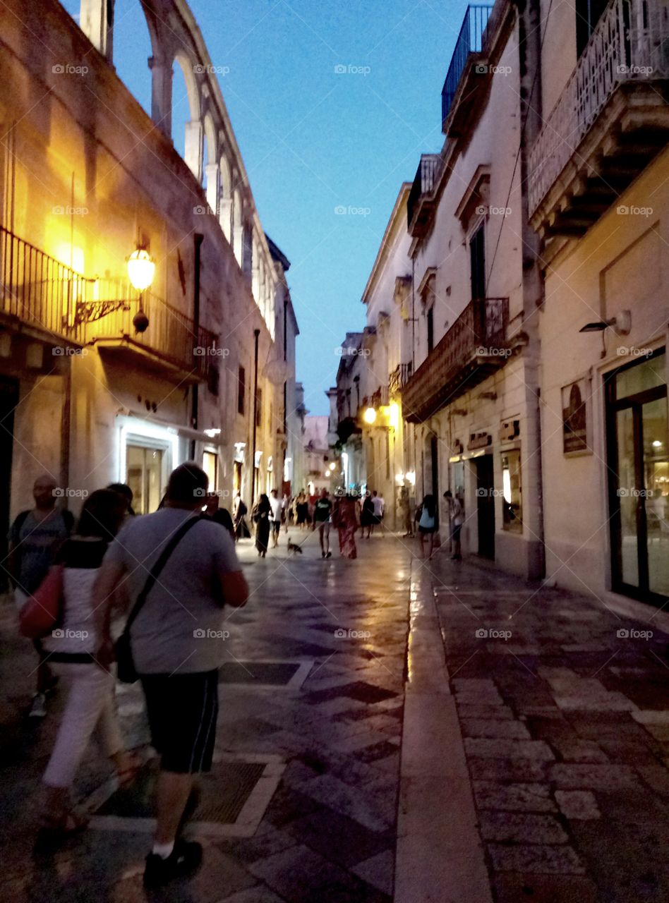 Walking in the historic center of Lecce, Italy