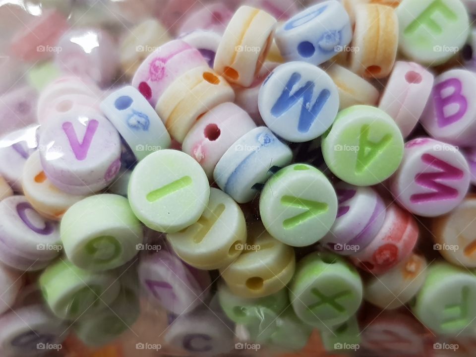 beads letters colorful