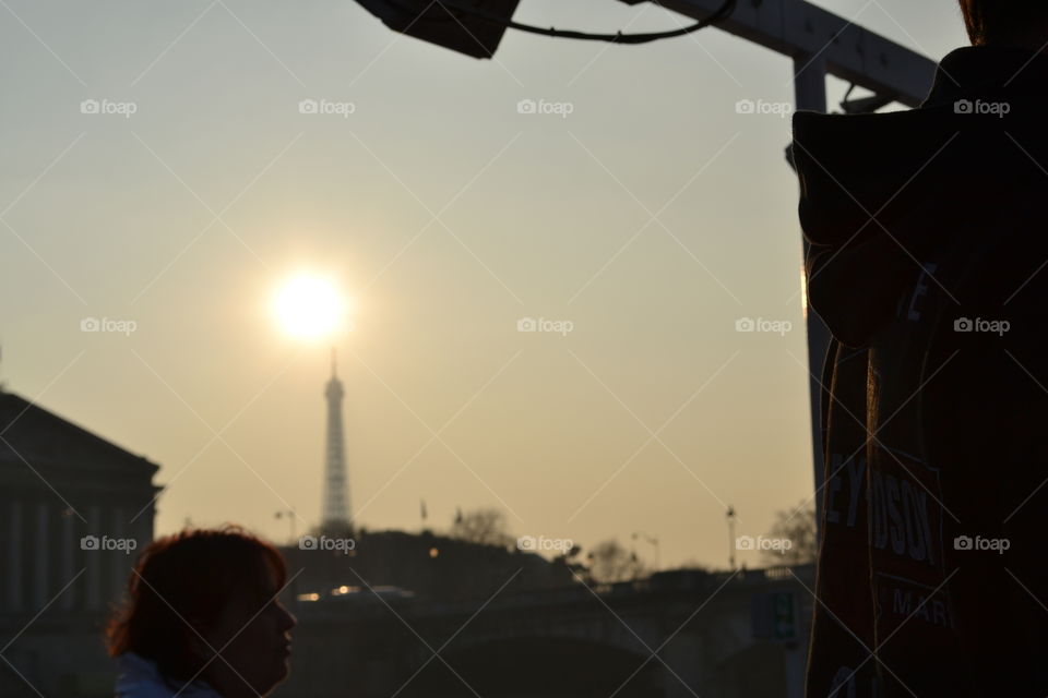 Eiffel Tower at sunset