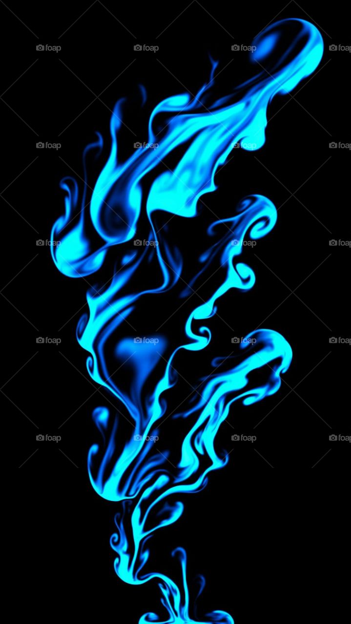 Abstract art-Mystical Blue Flame