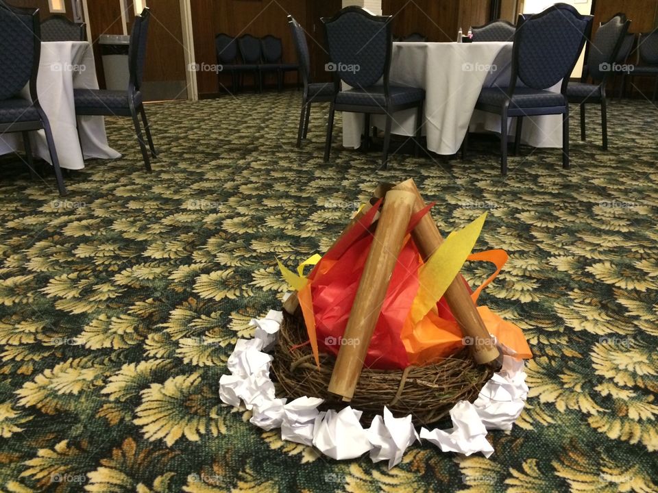 Indoor campfire. A campfire I created for a program at college. 