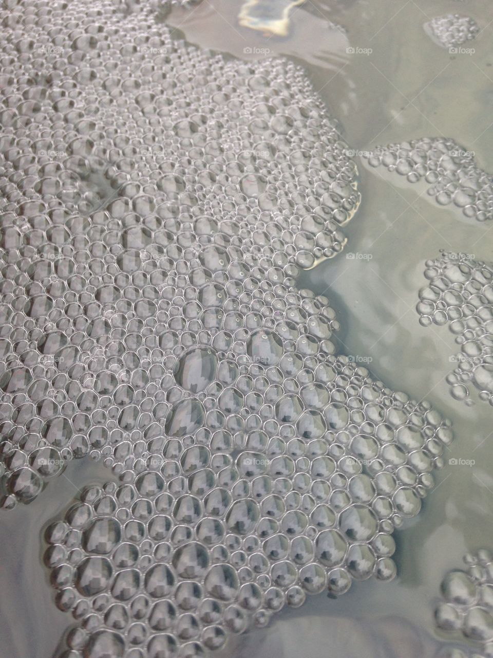 Closeup of bubbles in water