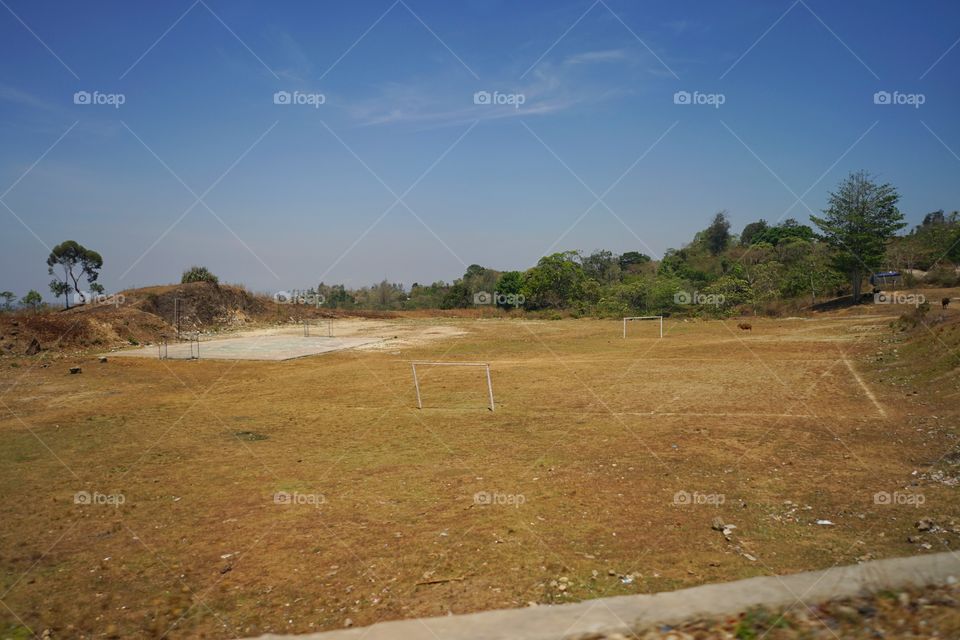 football field in rural area of Nusa Tenggara Timur of Indonesia