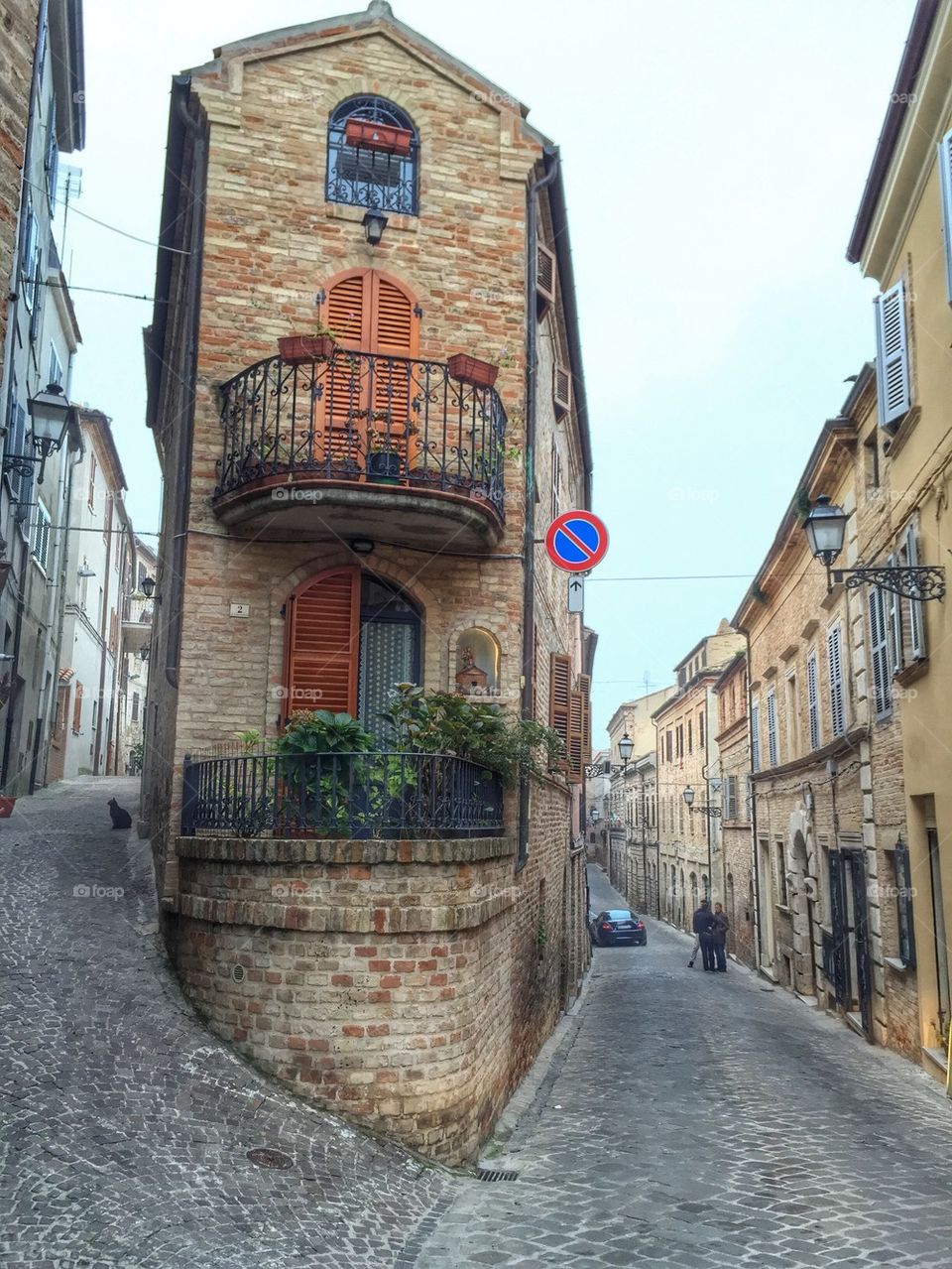 View over two streets, Ripatransone,Italy