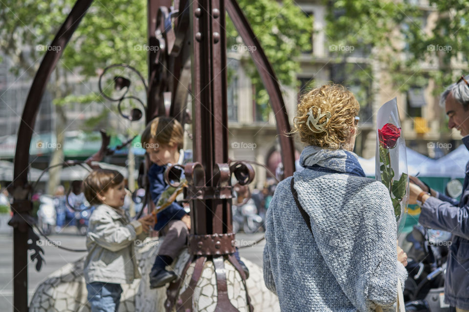 Barcelona. Sant Jordi celebrations