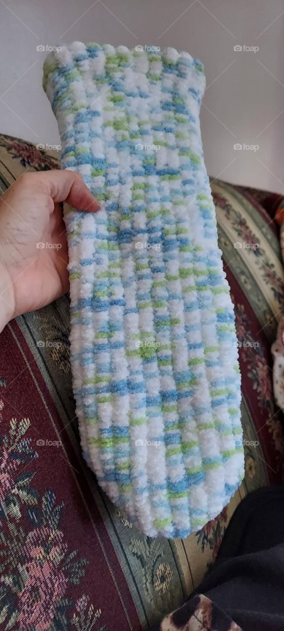 loom knitted by hand  sock