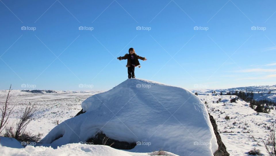 On top of a rock