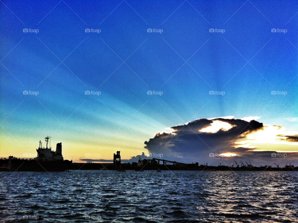 ocean sky sunset clouds by picsnapr