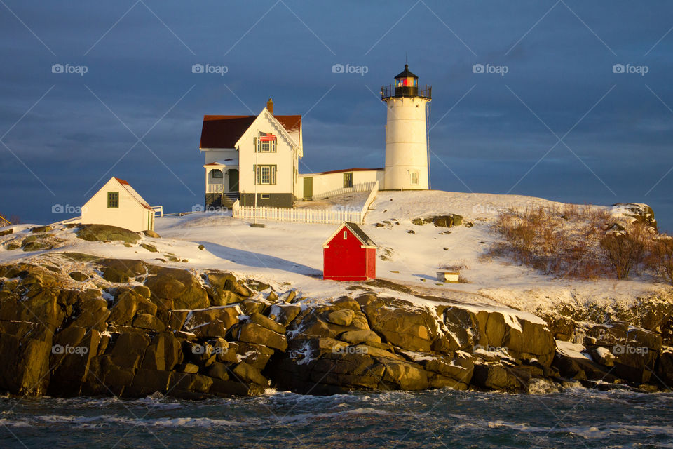 Lighthouse in winter