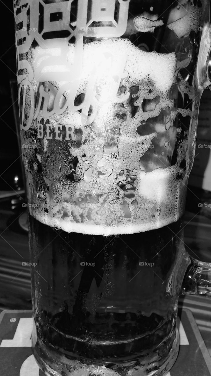 black and white beer mug