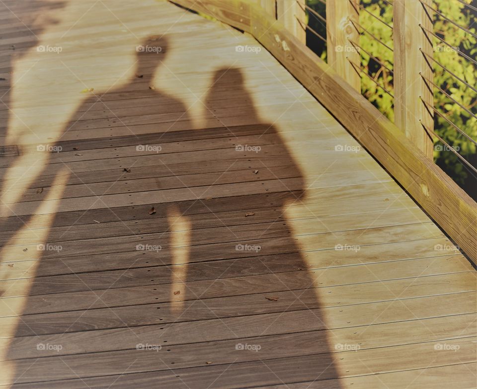 Just my husband and I walking down to the water on the boardwalk.