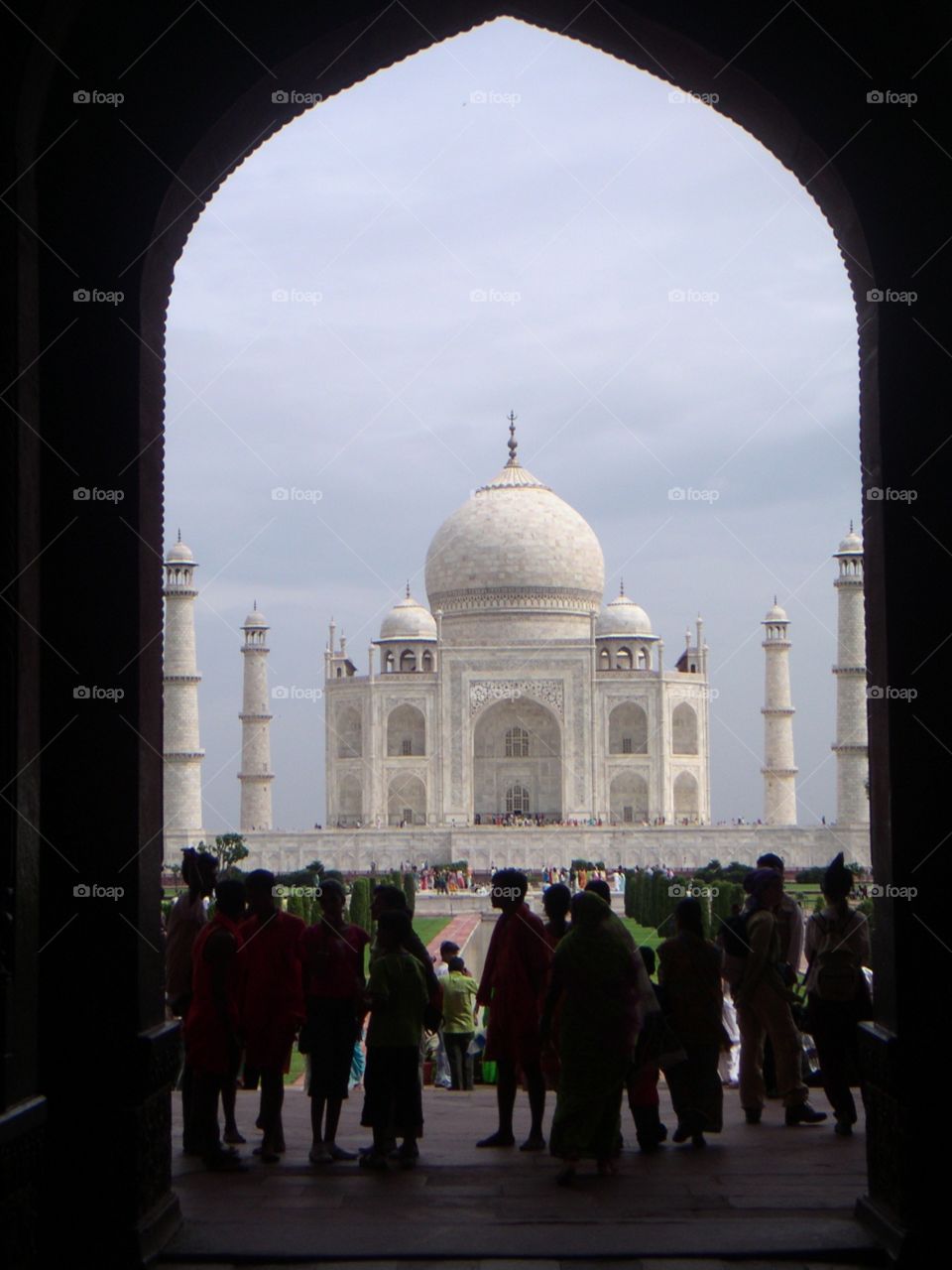 in front of the Taj mahal