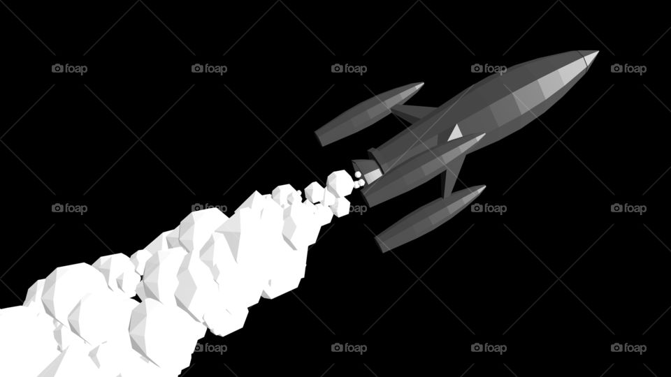 low poly rocket