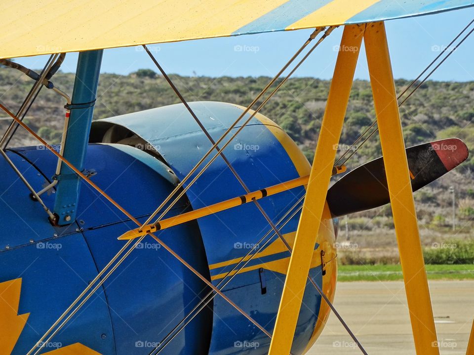 Colorful Vintage American Biplane
