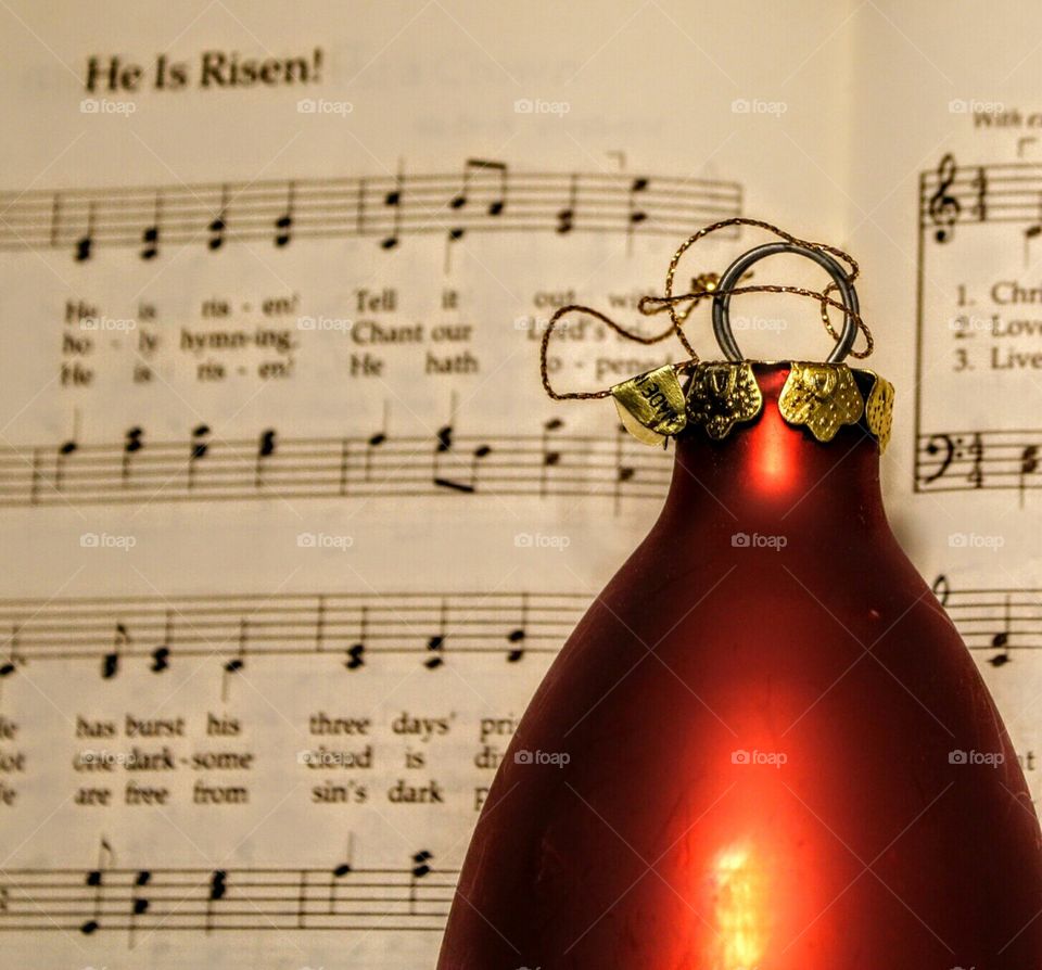 Christmas ornament music book