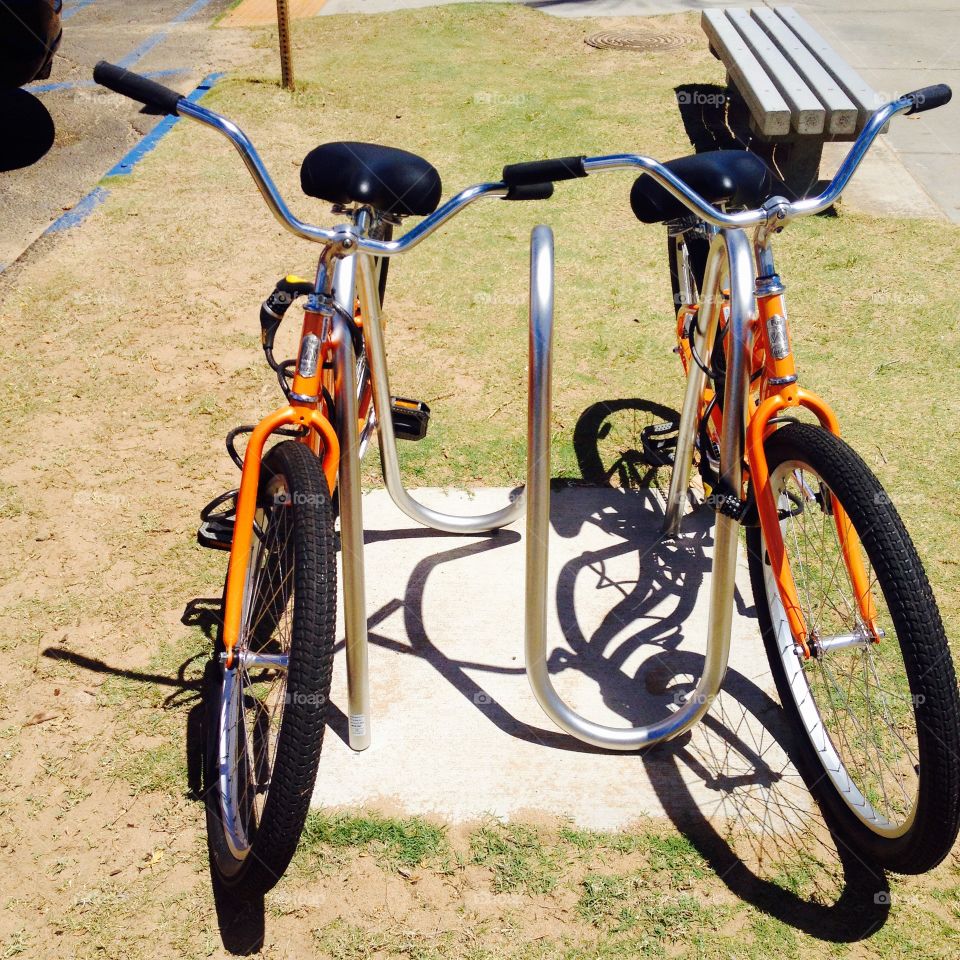 Orange bikes