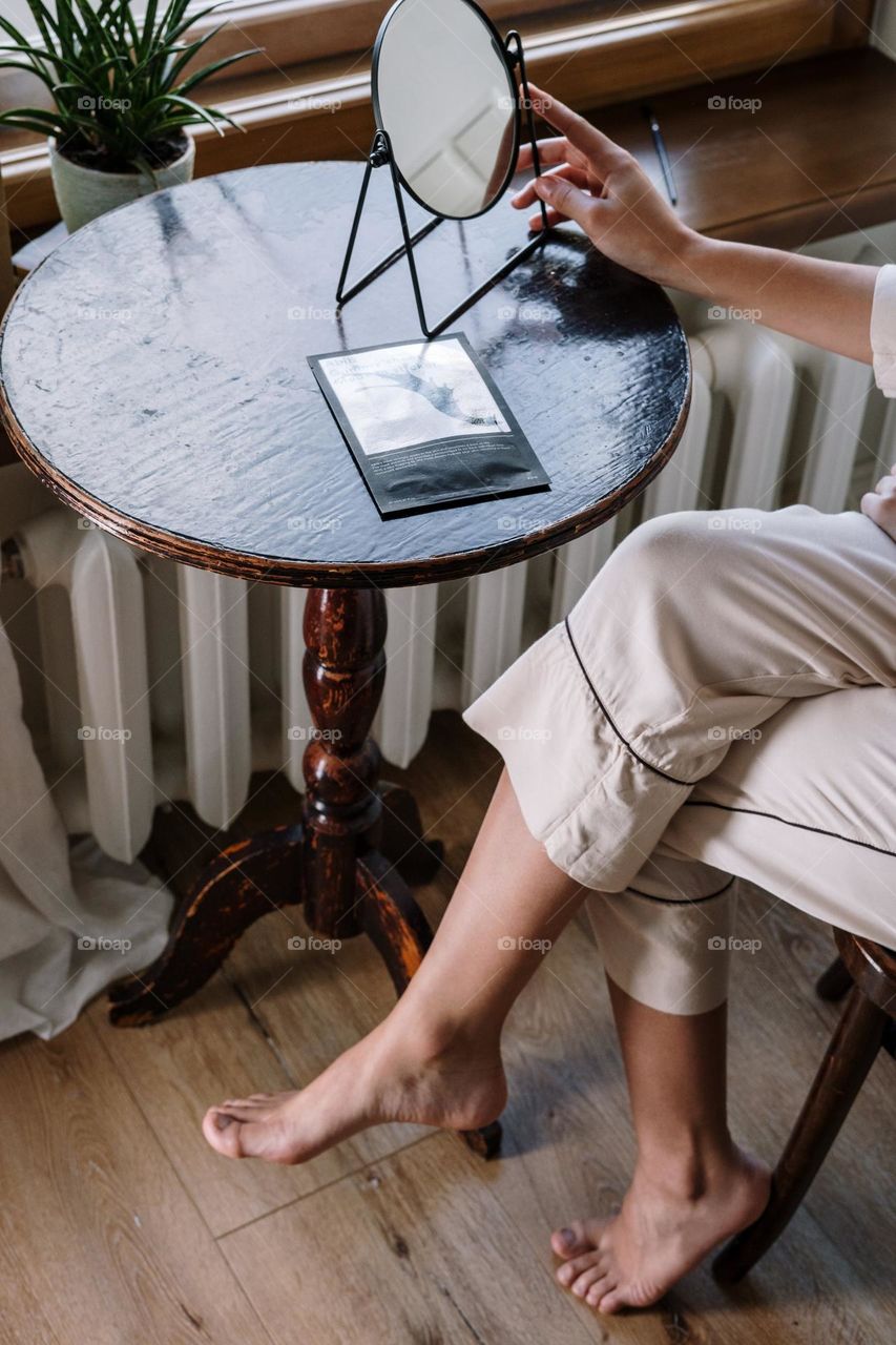 woman with bare feet